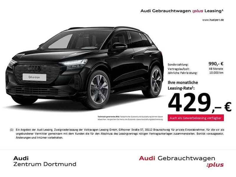 Mythosschwarz metallic Gebraucht 2025 Audi Q4 e-tron Advanced SUV | 44.411 € (Guter Preis) - Bild 1/4
