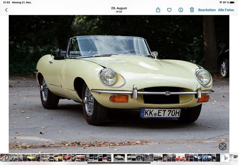 Gelb Gebraucht 1970 Jaguar E-Type Cabrio | 87.999 € - Bild 1/4