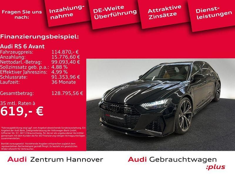 Mythosschwarz metallic Gebraucht 2024 Audi RS6 Ambiente Kombi | 114.870 € (Fairer Preis) - Bild 1/4