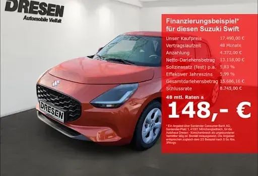 Neu Suzuki Swift Comfort 83 PS (61 kW) 2026 Orange Kleinwagen
