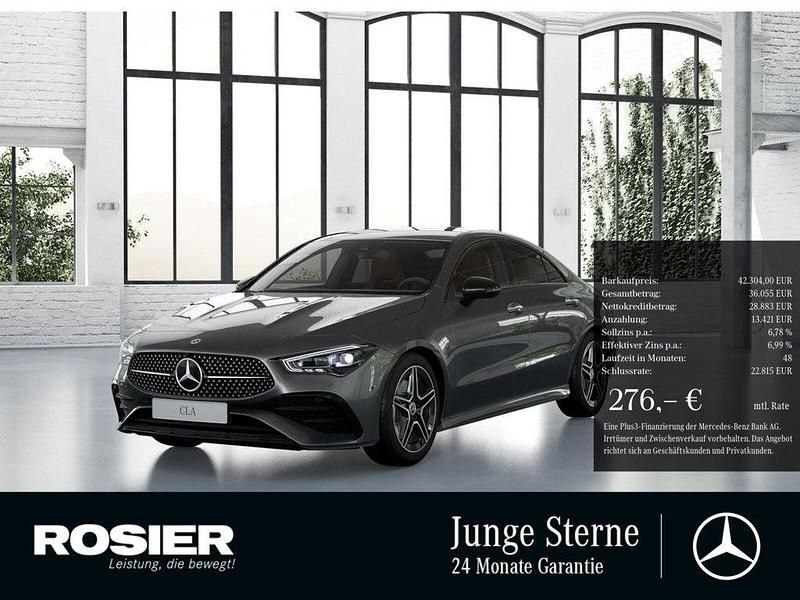Grau / mountaingrau (metallic) Gebraucht 2024 Mercedes CLA220 AMG Limousine | 42.304 € (Etwas zu teuer) - Bild 1/3