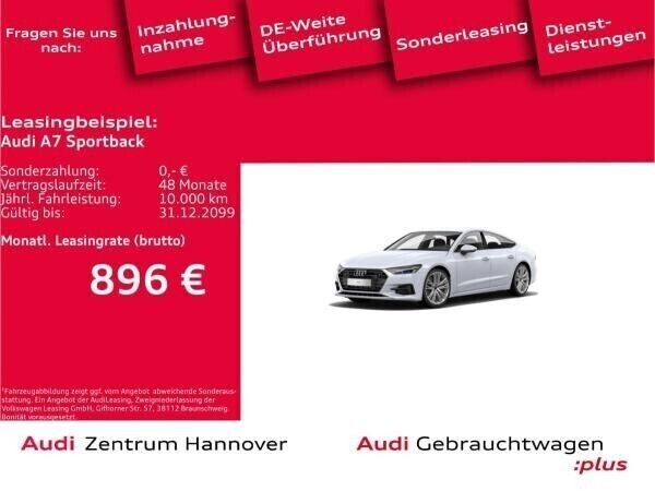 Weiß (2y gletscherweiß metallic) Gebraucht 2021 Audi A7 Sportback Comfort Kleinwagen | 49.451 € (Superpreis) - Bild 1/4