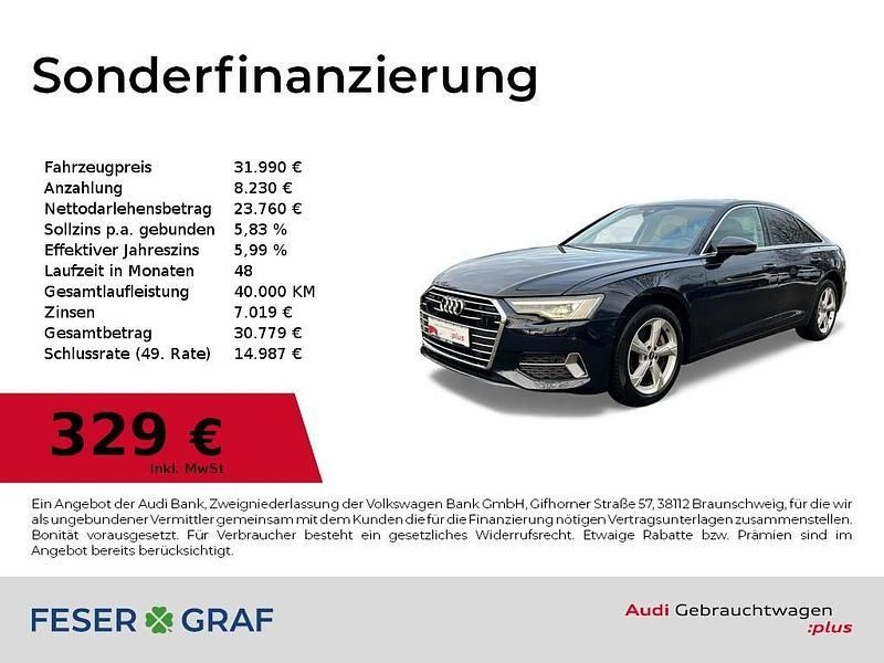 Firmamentblau metallic Gebraucht 2021 Audi A6 Ambiente Limousine | 31.990 € (Fairer Preis) - Bild 1/4