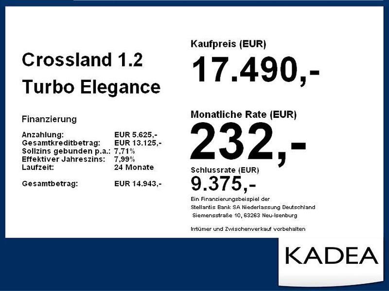 Gebraucht Opel Crossland X Elegance 131 PS (96 kW) 2023 Lackierung schwarz perla nera/ SUV