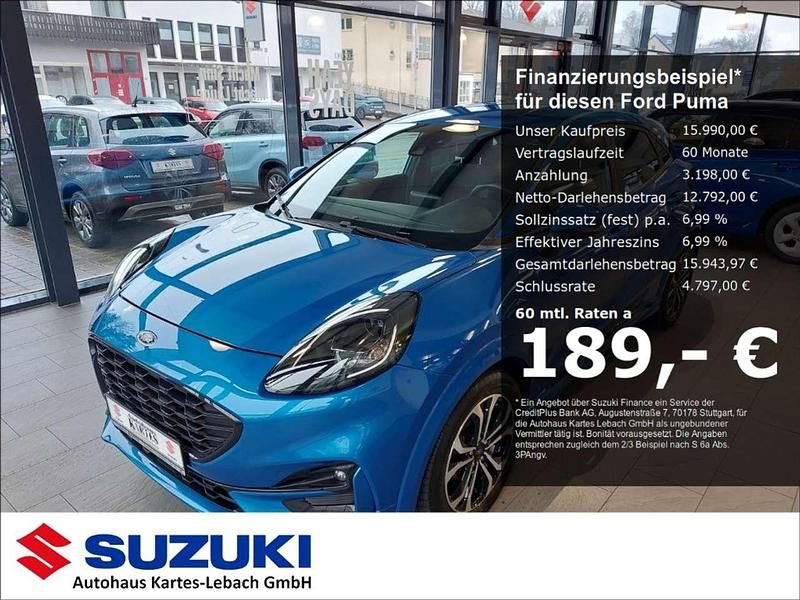Dynamicblau metallic Gebraucht 2021 Ford Puma Gen-E ST-Line SUV | 15.990 € - Bild 1/3