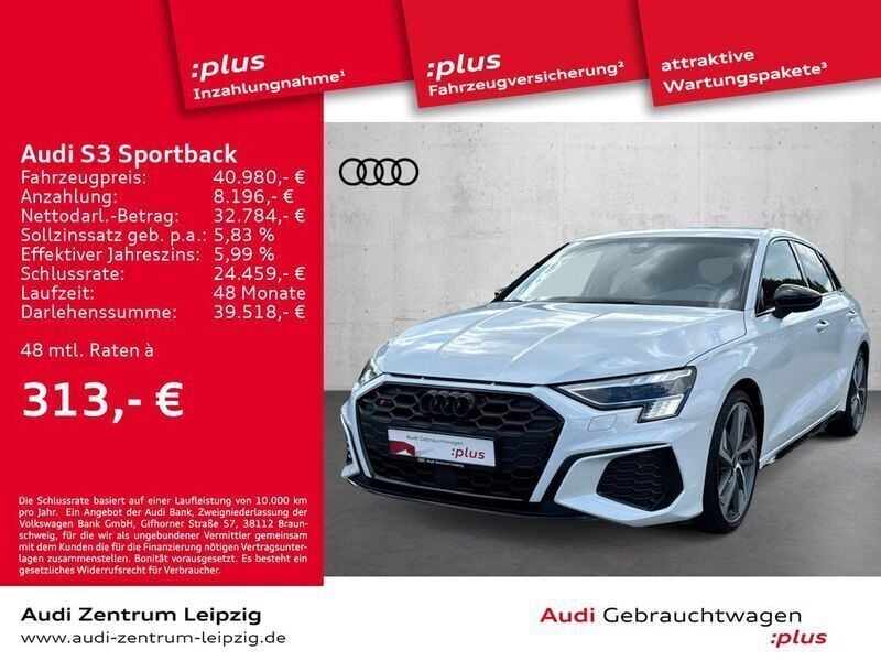 Gletscherweiß metallic Gebraucht 2023 Audi S3 Ambiente Limousine | 40.980 € (Fairer Preis) - Bild 1/3