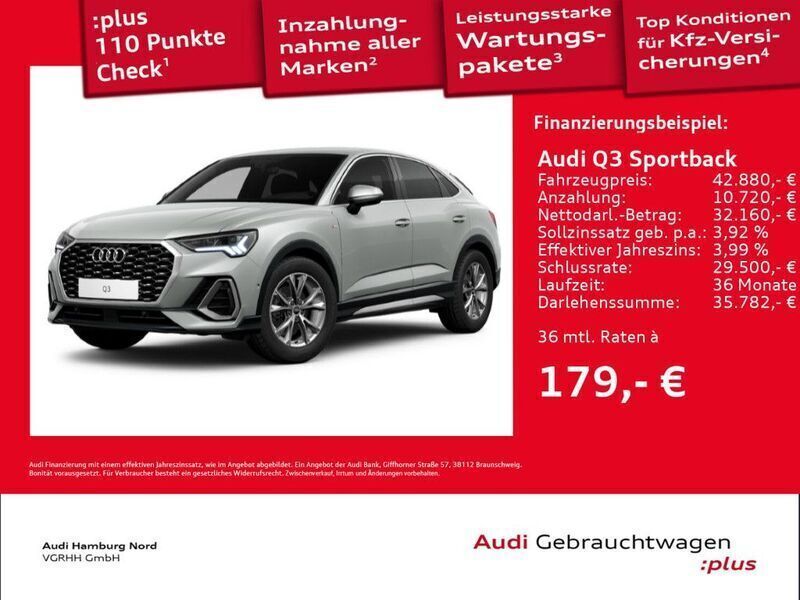Tausilber metallic Gebraucht 2024 Audi Q3 Sportback S-Line SUV | 43.780 € (Etwas zu teuer) - Bild 1/3