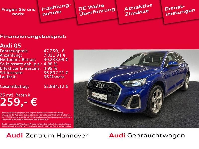 6i ultrablau metallic (metallic) Gebraucht 2024 Audi Q5 Ambiente SUV | 47.250 € (Guter Preis) - Bild 1/4
