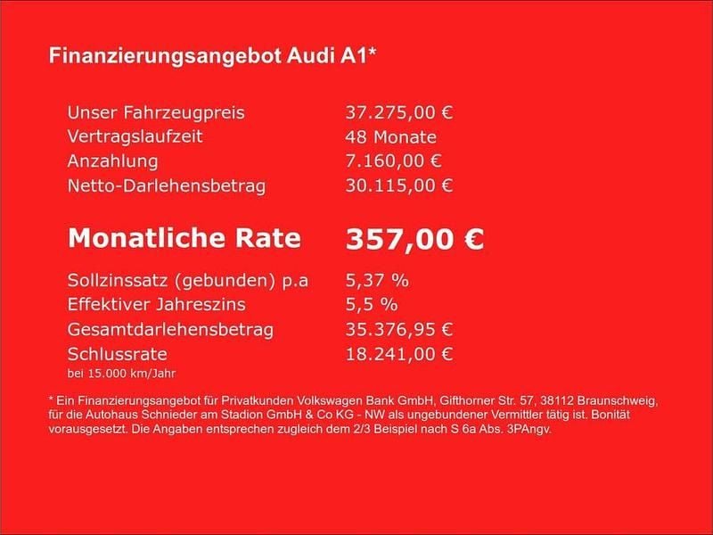Grau Neu 2025 Audi A1 Sportback Advanced Plus Kleinwagen | 37.275 € (Teuer) - Bild 1/1