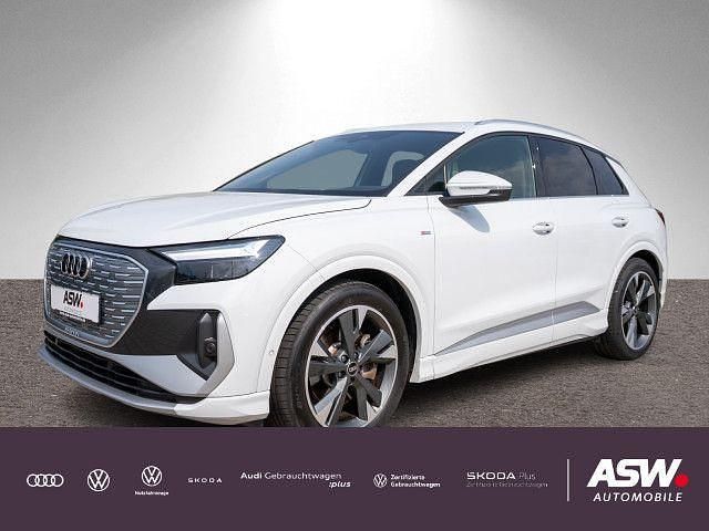 Gletscherweiß metallic Gebraucht 2022 Audi Q4 e-tron S-Line SUV | 32.930 € (Guter Preis) - Bild 1/4