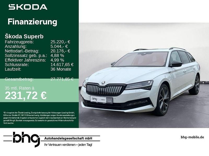 Weiß Gebraucht 2022 Skoda Superb SportLine Limousine | 25.220 € (Guter Preis) - Bild 1/4