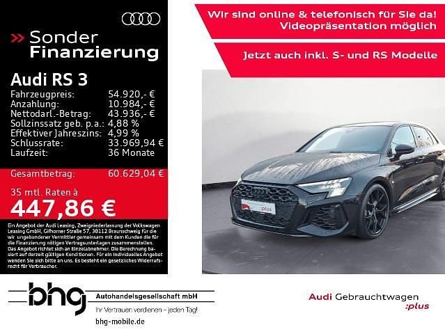Mythosschwarz metallic Gebraucht 2023 Audi RS3 Sportback Ambiente Kleinwagen | 54.920 € (Fairer Preis) - Bild 1/4