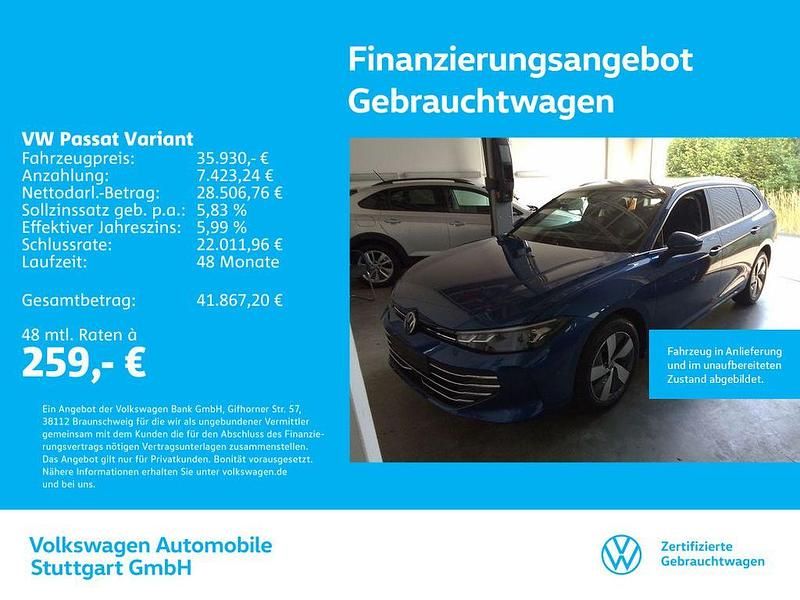 Reef blue metallic Gebraucht 2025 VW Passat Business Kombi | 35.930 € (Superpreis) - Bild 1/4