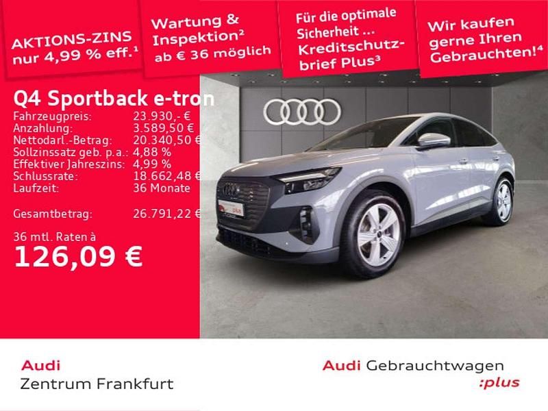 Kieselgrau/kieselgrau Gebraucht 2023 Audi Q4 Sportback e-tron Comfort SUV | 23.930 € (Guter Preis) - Bild 1/3