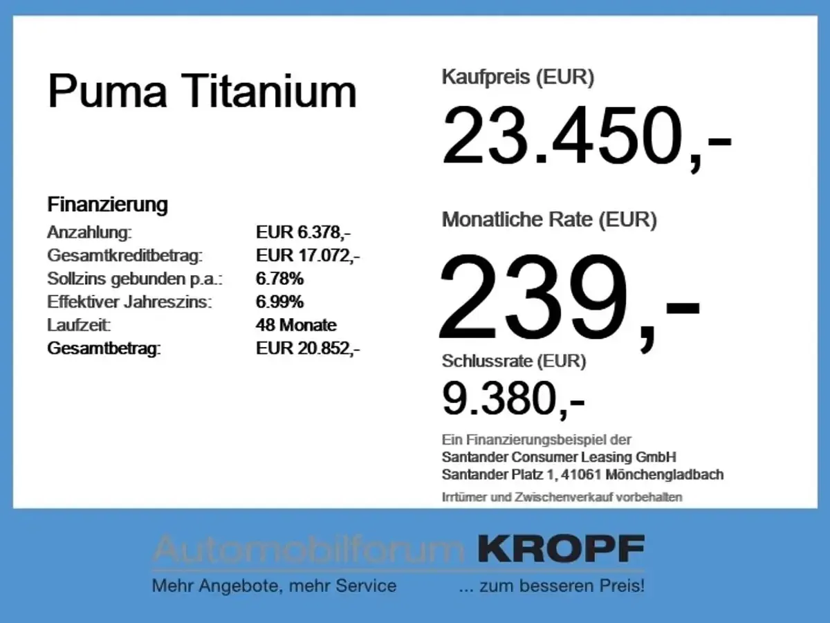 Gebraucht Ford Puma Titanium 155 PS (114 kW) 2025 Cactus gray SUV