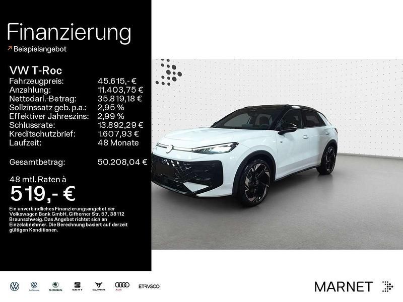 Pure white Neu 2025 VW T-Roc R-line SUV | 45.615 € - Bild 1/4