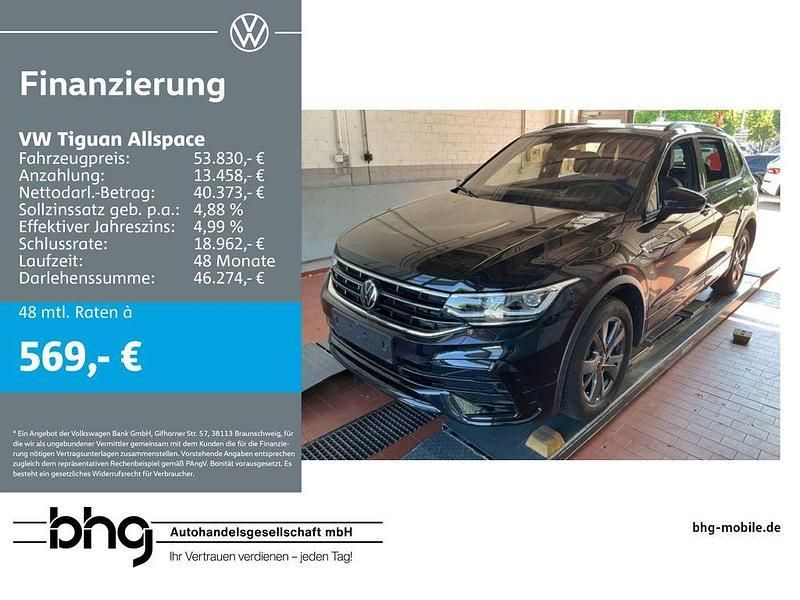 Schwarz Gebraucht 2024 VW Tiguan Allspace R-line SUV | 53.830 € - Bild 1/2