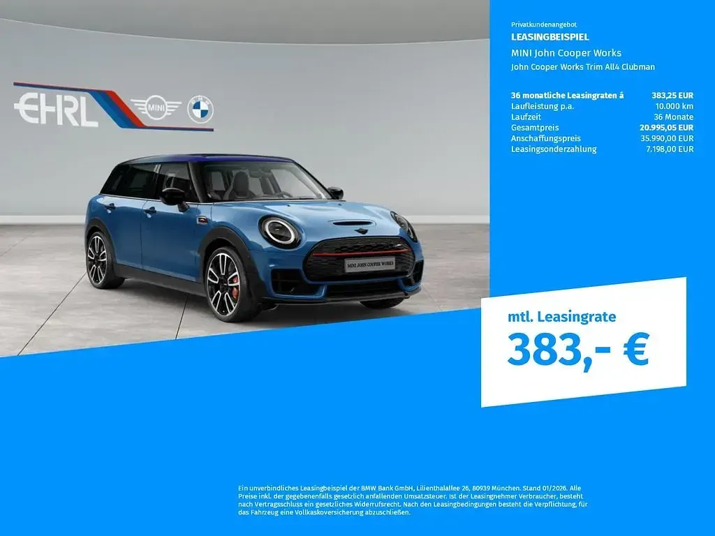 Gebraucht Mini John Cooper Works 306 PS (225 kW) 2023 Blau Kleinwagen