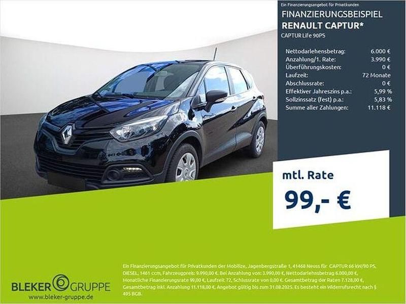 Schwarz Gebraucht 2016 Renault Captur Life SUV | 9.990 € (Fairer Preis) - Bild 1/3