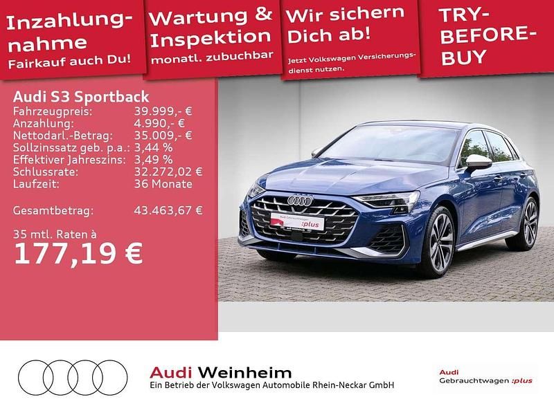 Blau Gebraucht 2024 Audi S3 Ambiente Limousine | 39.499 € - Bild 1/3
