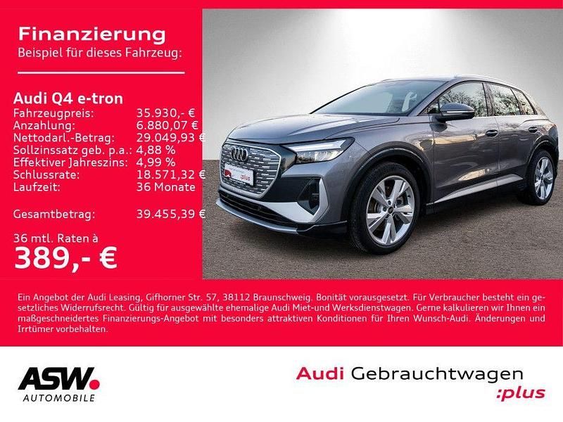 Taifungrau metallic Gebraucht 2022 Audi Q4 e-tron Ambiente SUV | 35.930 € (Fairer Preis) - Bild 1/4