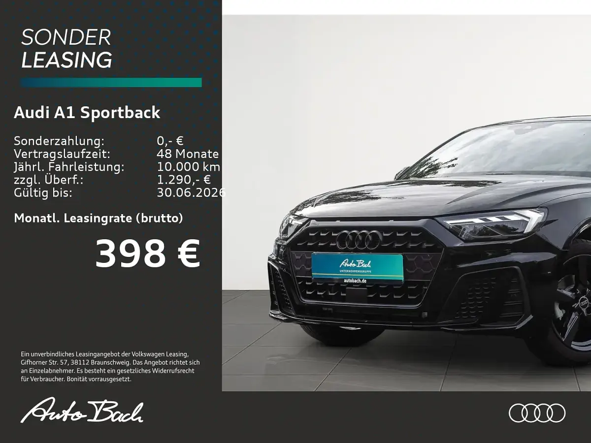 Neu Audi A1 Sportback S-Line 116 PS (85 kW) 2026 Mythosschwarz metallic Kleinwagen
