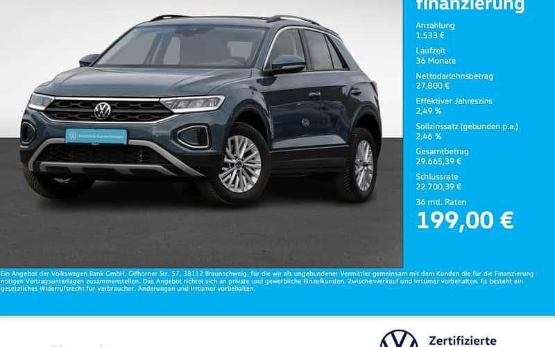 Petroleum blue metallic Gebraucht 2024 VW T-Roc Life SUV | 29.333 € (Fairer Preis) - Bild 1/4