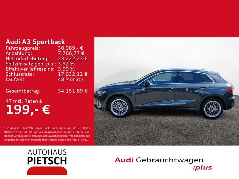 Manhattangrau metallic Gebraucht 2024 Audi A3 Advanced Plus Limousine | 30.989 € (Guter Preis) - Bild 1/4