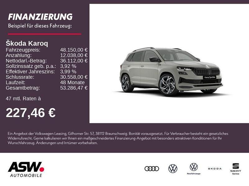 Grau Neu 2025 Skoda Karoq SportLine SUV | 48.150 € - Bild 1/4