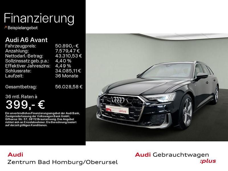 Mythosschwarz metallic Gebraucht 2024 Audi A6 S-Line Kombi | 50.890 € (Fairer Preis) - Bild 1/4