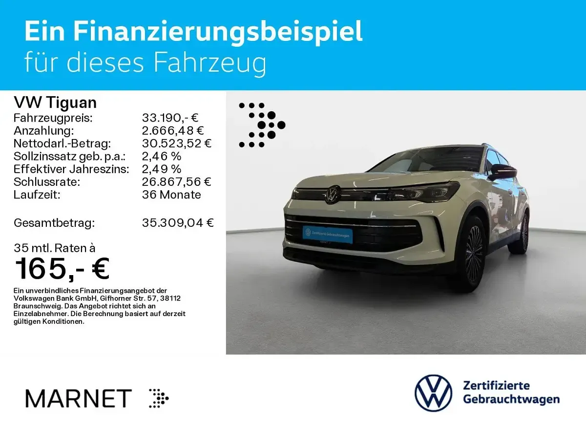 Gebraucht VW Tiguan Goal 150 PS (110 kW) 2025 Weiß SUV