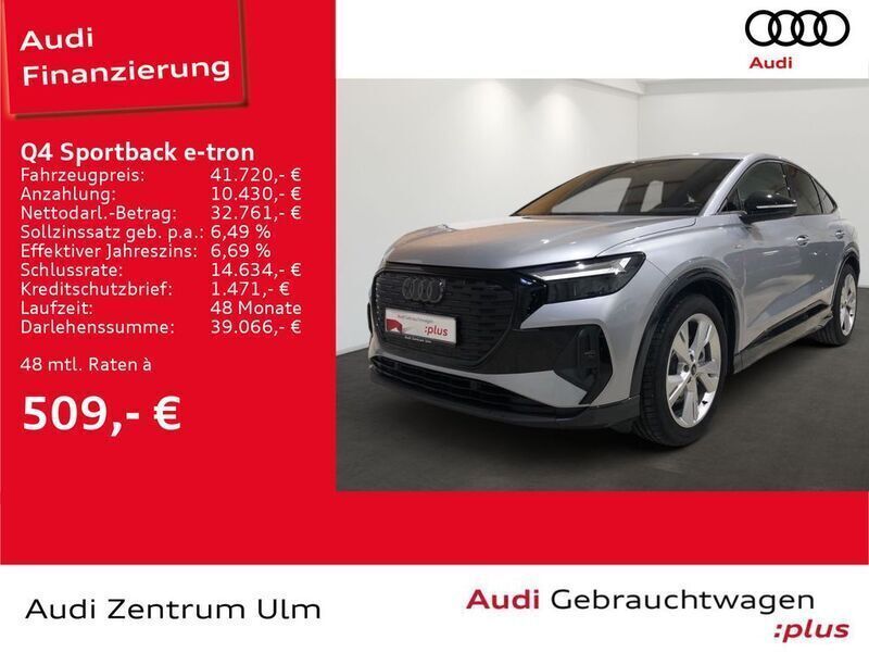 Florettsilber metallic Gebraucht 2024 Audi Q4 Sportback e-tron Sport SUV | 41.720 € - Bild 1/4