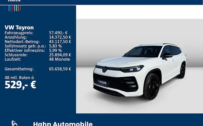 Nowe VW Tayron R-line 150 KM (110 kW) 2026 Biały SUV