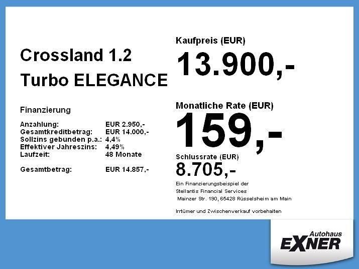 Gebraucht Opel Crossland X Elegance 110 PS (80 kW) 2022 Diamant schwarz SUV