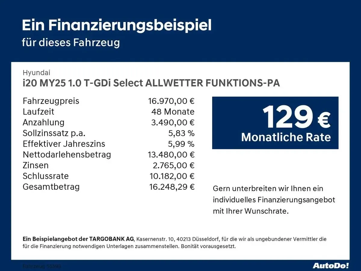 Gebraucht Hyundai i20 Select 101 PS (74 kW) 2025 Atlas white Kleinwagen