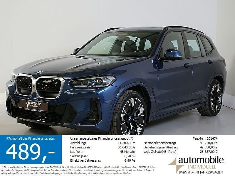 Phytonicblau met. Gebraucht 2024 BMW iX3 Impressive SUV | 49.739 € (Superpreis) - Bild 1/4