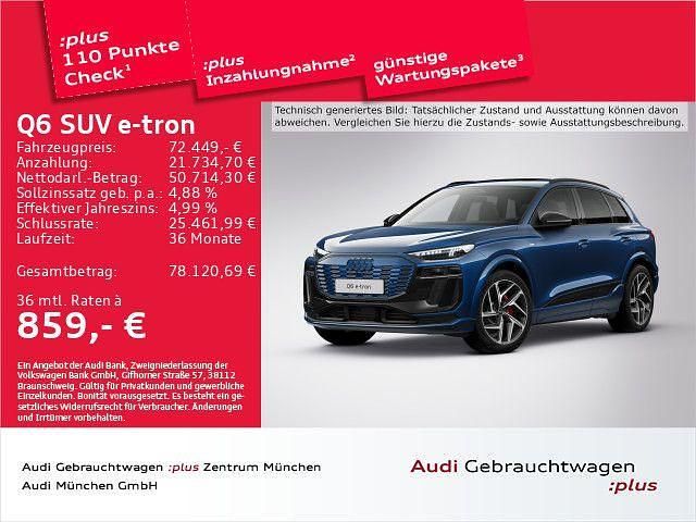 Blau Gebraucht 2024 Audi Q6 e-tron Edition .1 SUV | 72.449 € (Guter Preis) - Bild 1/2