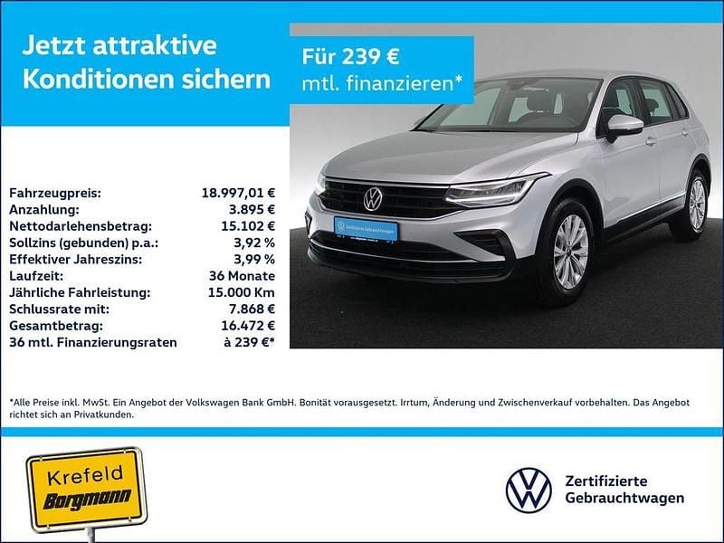 Silber Gebraucht 2021 VW Tiguan SUV | 18.997 € (Superpreis) - Bild 1/3