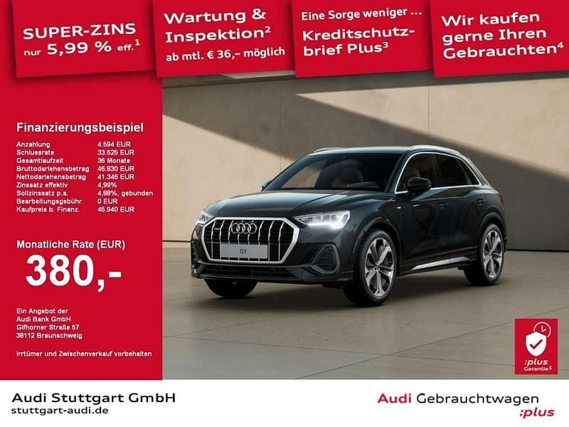 Mythosschwarz metallic Gebraucht 2024 Audi Q3 S-Line SUV | 45.940 € (Fairer Preis) - Bild 1/2