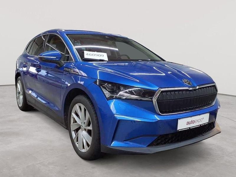 Race blau metallic Gebraucht 2021 Skoda Enyaq iV SUV | 27.590 € (Superpreis) - Bild 1/4