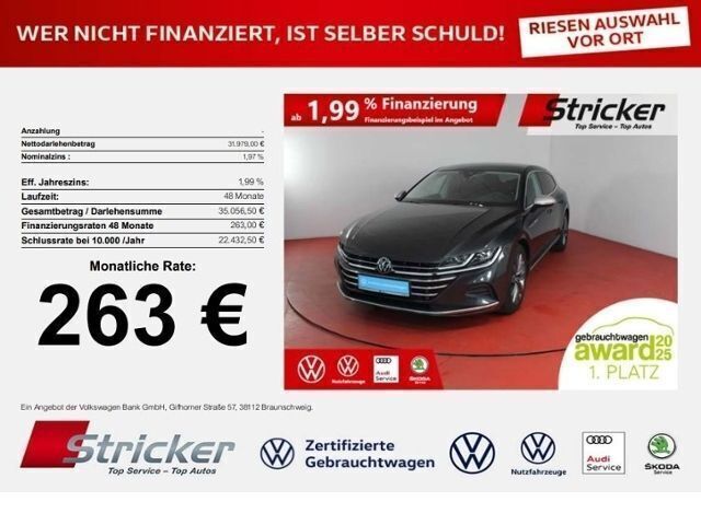 Grau Gebraucht 2024 VW Arteon Limousine | 31.979 € (Superpreis) - Bild 1/4