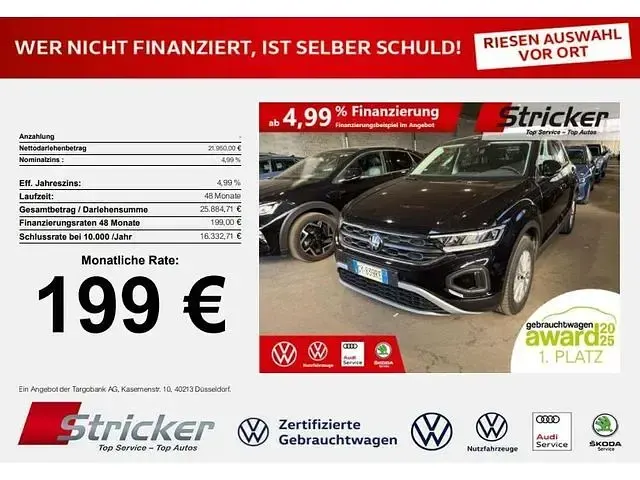 Gebraucht VW T-Roc Life 116 PS (85 kW) 2025 Deep black perleffekt (metallic) SUV