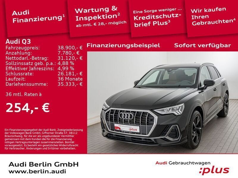 Mythosschwarz metallic Gebraucht 2022 Audi Q3 S-Line SUV | 40.900 € (Fairer Preis) - Bild 1/3
