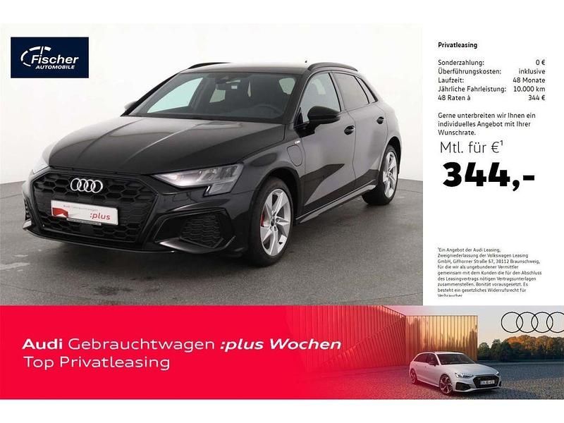 Schwarz Gebraucht 2024 Audi A3 Sportback e-tron S-Line Limousine | 36.980 € (Teuer) - Bild 1/4