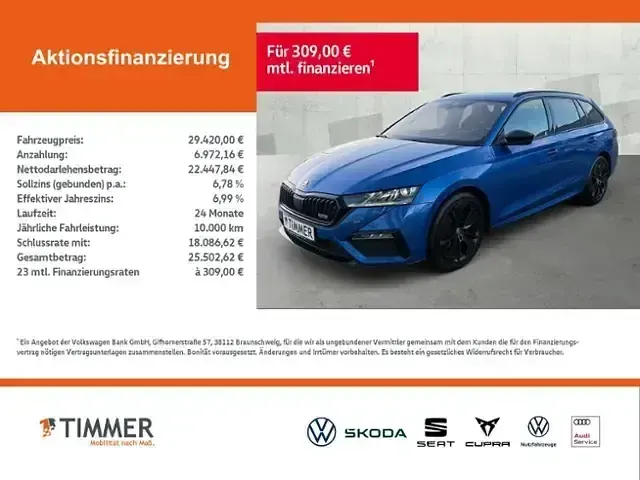 Usata Skoda Octavia RS 200 CV (147 kW) 2022 Blu Station wagon