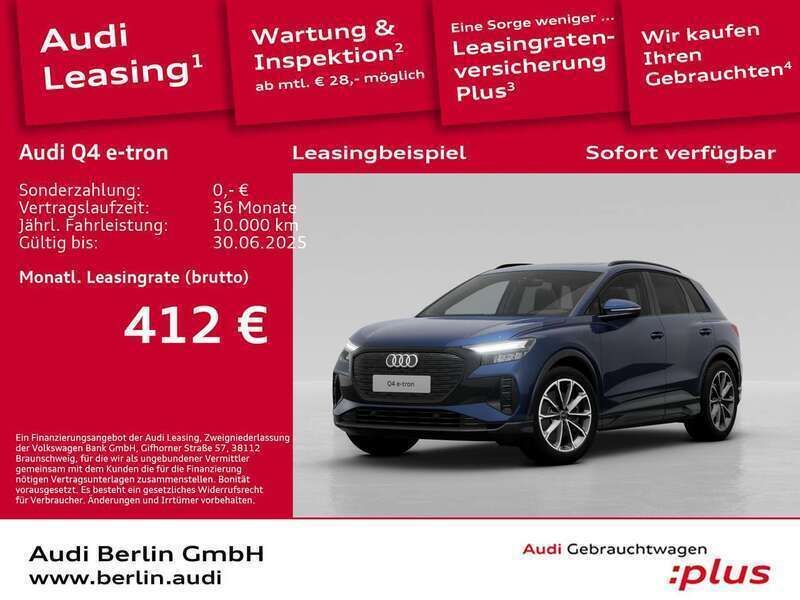 Navarrablau metallic Gebraucht 2024 Audi Q4 e-tron Ambiente SUV | 47.400 € (Superpreis) - Bild 1/3