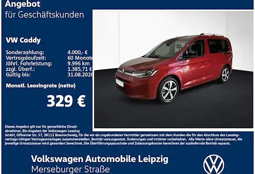 Neu VW Caddy 122 PS (89 kW) 2026 Rot Van / Kleinbus