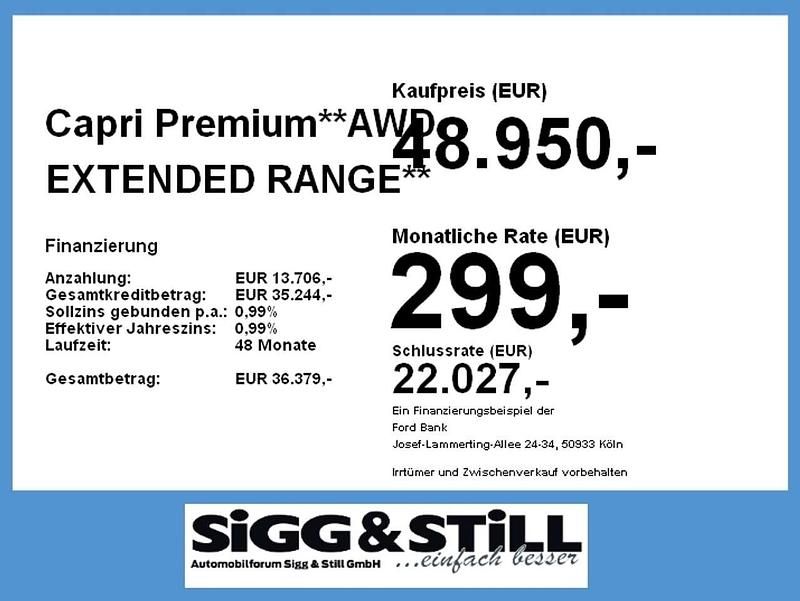 Neu Ford Capri Extended Range 250 kW (340 PS) 2026 Blue my mind SUV