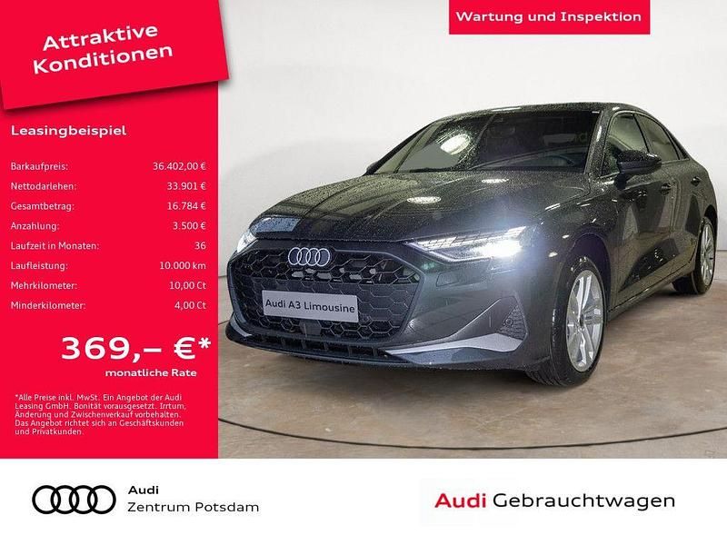 Manhattangrau metallic Gebraucht 2025 Audi A3 Advanced Plus Limousine | 36.402 € (Superpreis) - Bild 1/4