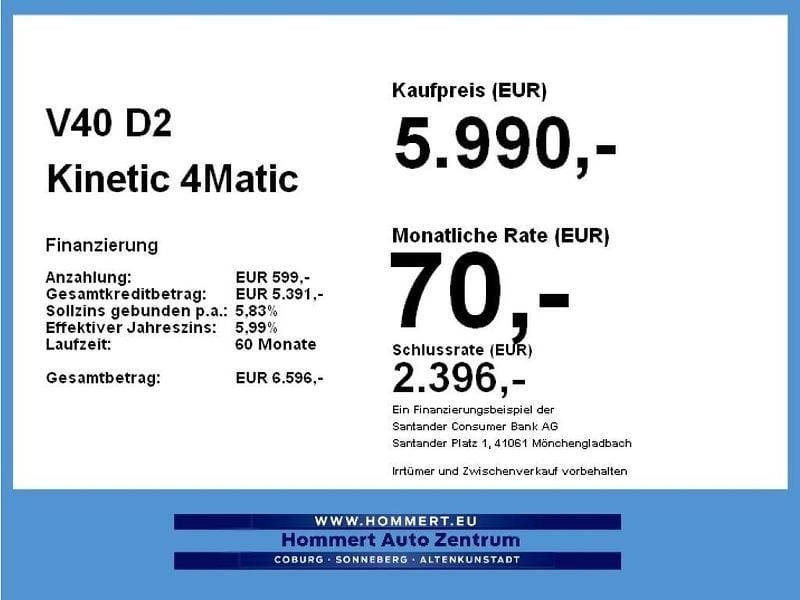 Gebraucht Volvo V40 Kinetic 114 PS (83 kW) 2013 Silber Limousine